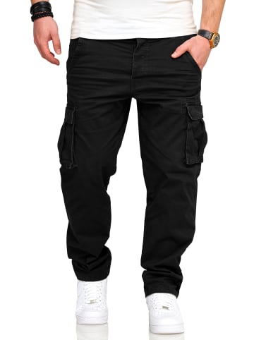 SOUL STAR Cargohose - S2SARI Chino Jeans Hose Stoffhose Freizeithose in Schwarz