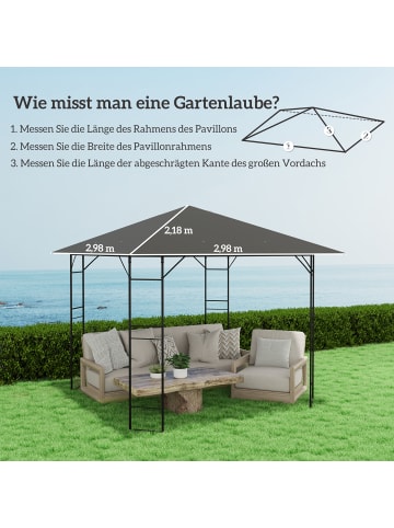 Outsunny Pavillon Ersatzdach in Grau 298L x 298B x 1H cm