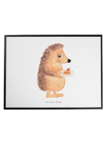 Mr. & Mrs. Panda Tischunterlage Igel Kuchenstück ohne Spruch in Weiß