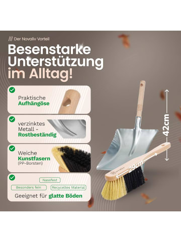 Novaliv KUNSTBORSTEN Handfeger Besen weiche Borsten - Schrankbesen Camping Han in Braun