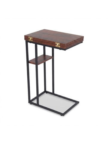 relaxdays Beistelltisch in Braun/ Schwarz - (B)52 x (H)64 x (T)39 cm