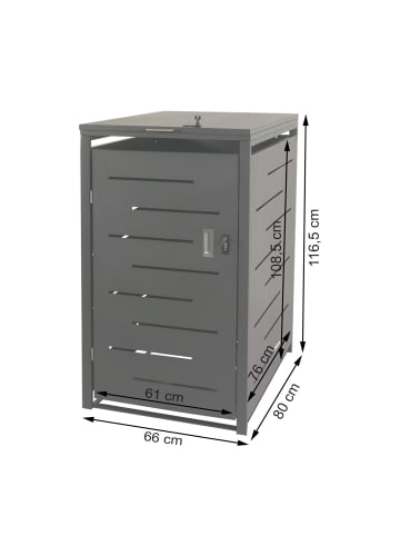 MCW XL 1er-/2er-Mülltonnenverkleidung E83, Anthrazit, Stahl 39kg