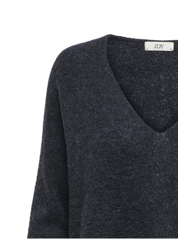 JACQUELINE de YONG Fein Strickpullover Pullover V-Neck JDYELANORA Longsleeve Sweater in Dunkelblau