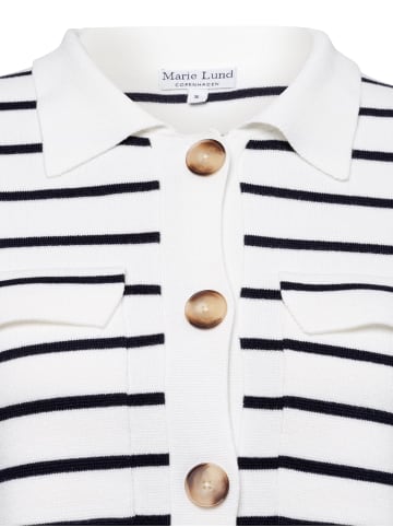 Marie Lund Strickjacke in weiß marine - 0002