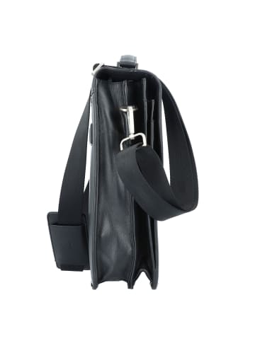 Esquire Oxford Aktentasche Leder 41 cm Laptopfach schwarz