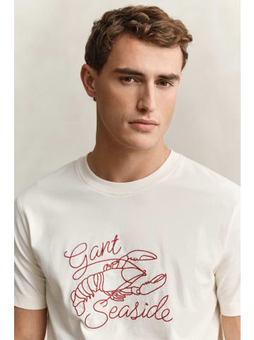 Gant T-Shirt in ecru rot - 0001