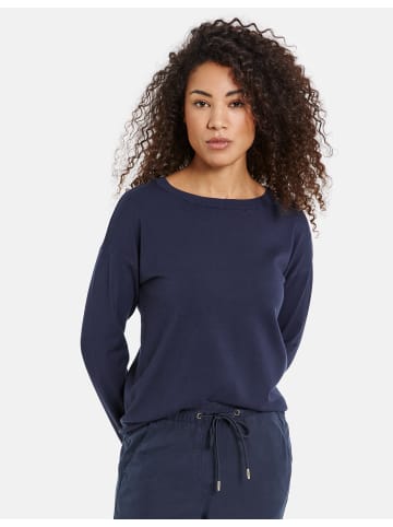 TAIFUN Pullover Langarm Rundhals in Dark Lake Blue