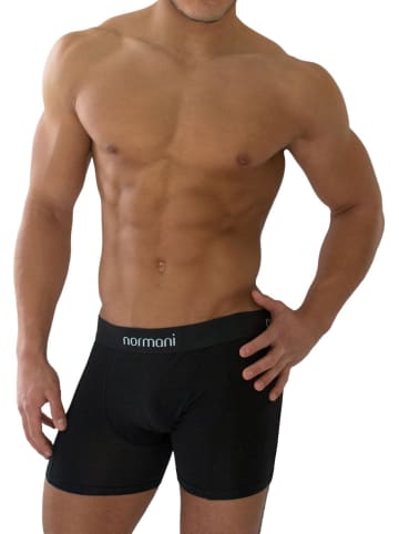 normani 6 Stück Boxershorts einfarbig aus Modal und Baumwolle in Schwarz