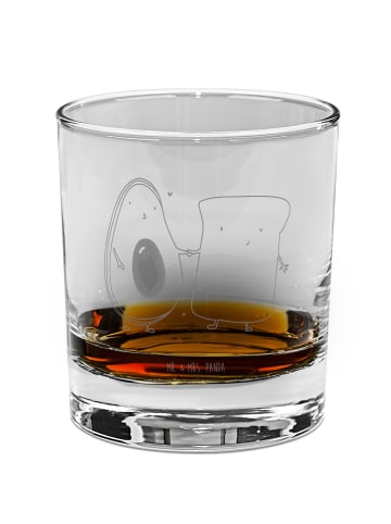 Mr. & Mrs. Panda Whiskey Glas Avocado Toast ohne Spruch in Transparent