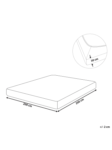 Beliani Bettlaken JANBU in Blau - (W) 200 x (H) 30 x (L) 200 cm