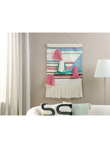 Beliani Wandbehang MOOLA in Beige/Rosa/Blau - (W) 60 x (H) 109 x (L) 1 cm