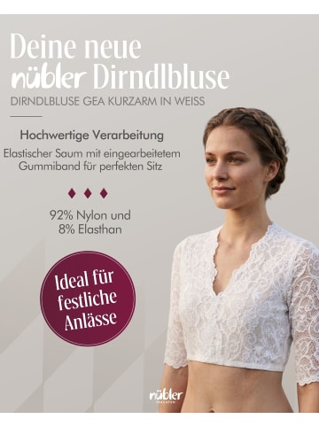 MarJo Dirndlbluse kurzarm Gea in Weiß