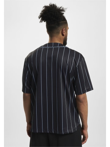 FUBU FUBU Herren FM232-003-1 FUBU Varsity Pinstripe Baseball Jersey in black/lightblue