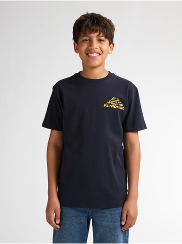 Petrol Industries Rückenprint T-Shirt Große Teilung in Blau