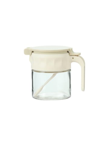 Schäfer Glas-Gewürzbehälter mit Löffel & luftdichtem Deckel – 350 ml Creme in Creme