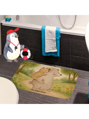 Mr. & Mrs. Panda Badematte Papa Bär Design ohne Spruch in Weiß