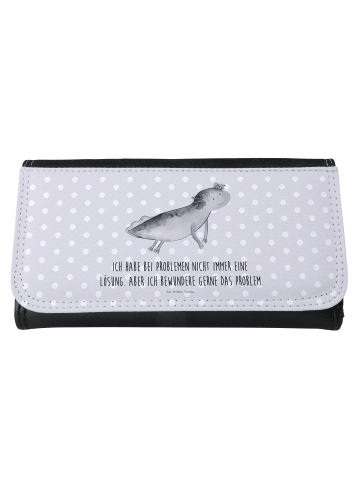 Mr. & Mrs. Panda Damen Portemonnaie Axolotl Schwimmen mit Spruch in Grau Pastell