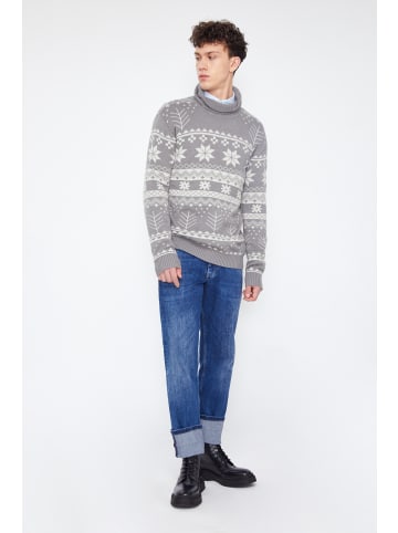 Finn Flare Strickpullover Norweger in grey