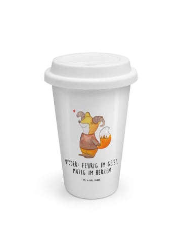 Mr. & Mrs. Panda Kaffeebecher Widder Astologie mit Spruch in Weiß