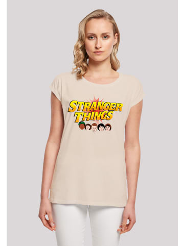 F4NT4STIC T-Shirt Stranger Things Comic Heads in Whitesand