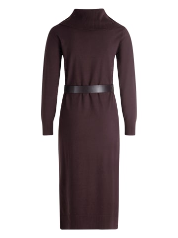 Zero  Strickkleid mit Gürtel in Chocolate Plum