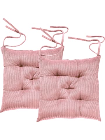 Erwin Müller Cord Stuhlkissen 2er-Pack Glasgow in altrosé