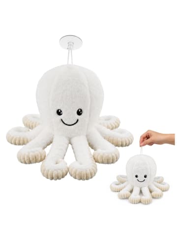 Wisam Plüsch-Oktopus mit Saugnapf, weiß, 16 cm