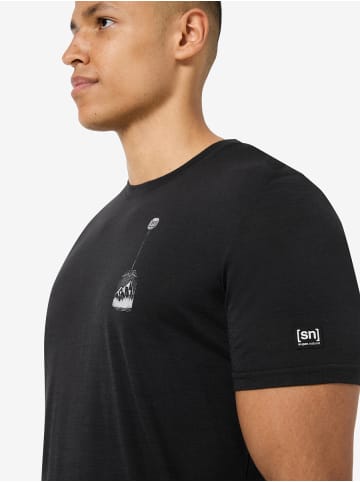 super.natural M TEABAG WORLD TEE in schwarz
