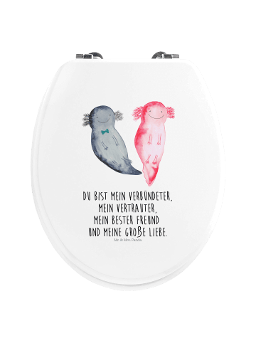 Mr. & Mrs. Panda Toilettendeckel Axolotl Freundin mit Spruch in Weiß