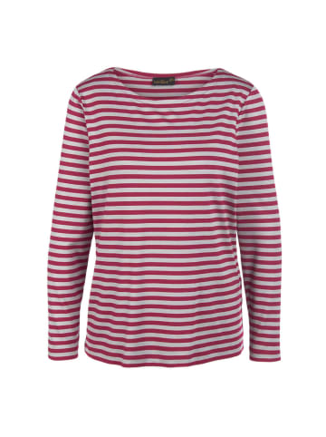 GOLDNER Jerseyshirt mit Streifenmuster in winterrot / grau