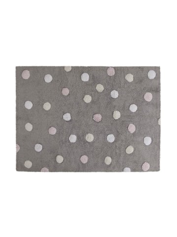 Lorena Canals Teppich   "Tricolor Polka Dots" in Grau/Beige/Rosa/Weiß - 120x160 cm