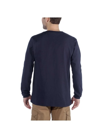 CARHARTT Logo Long Sleeve in NAVY in NAVY