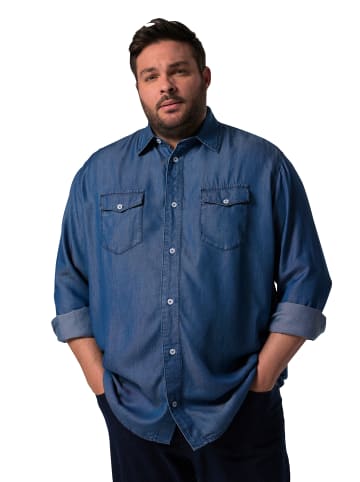 Men Plus Hemd in aschblau