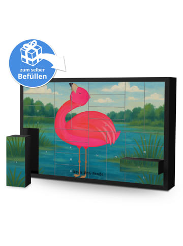 Mr. & Mrs. Panda Adventskalender Flamingo Stolz Design ohne Spruch in Weiß
