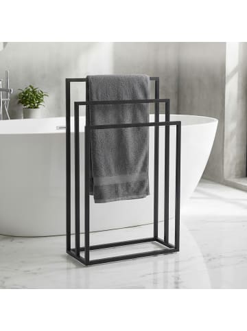 relaxdays Handtuchständer in Schwarz - (B)46 x (H)82,5 x (T)21 cm