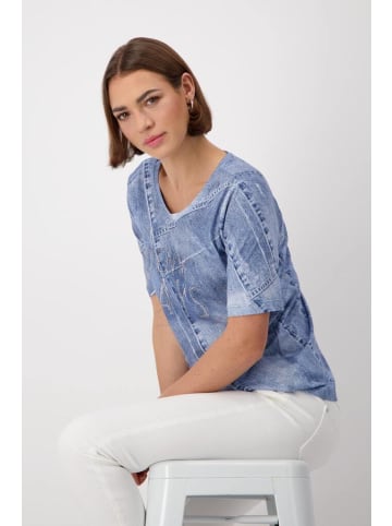 monari T-Shirt in indigo gemustert