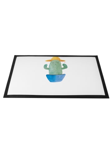 Mr. & Mrs. Panda Eingangsteppich Kaktus Hut mit Spruch in Schwarz