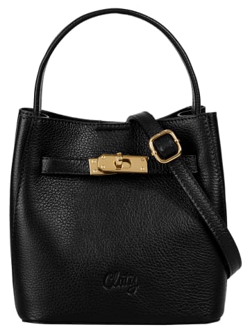 Cluty Umhängetasche echt Leder in schwarz
