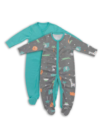 Schlummersack Bio Baby-Schlafanzug langarm 2er Pack in Grau