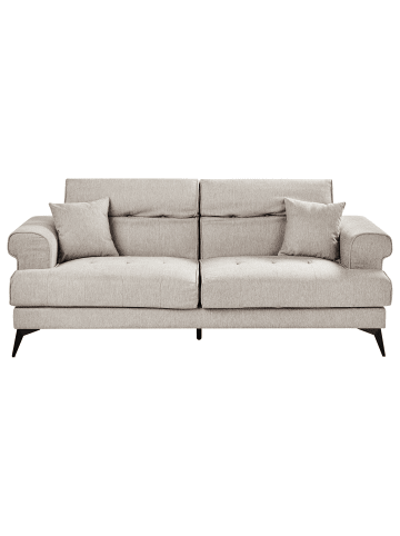Beliani 3-Sitzer Sofa SKIVE in Beige - (W) 214 x (H) 88 x (L) 85 cm
