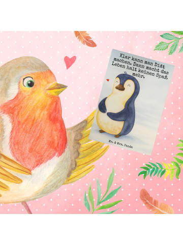 Mr. & Mrs. Panda Klappkarte Pinguin Diät Design mit Spruch in Weiß