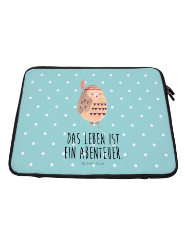 Mr. & Mrs. Panda Notebook Tasche Eule Federschmuck mit Spruch in Türkis Pastell