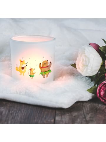 Mr. & Mrs. Panda Windlicht aus Glas Waldtiere Aloha ohne Spruch in Transparent