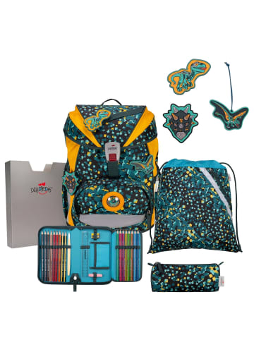 DerDieDas ErgoFlex Light - Schulranzen Set 5tlg. 800g (Roses) in Dino Time