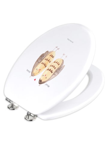 Mr. & Mrs. Panda holz toilettensitz Eulen Liebe ohne Spruch in Weiß