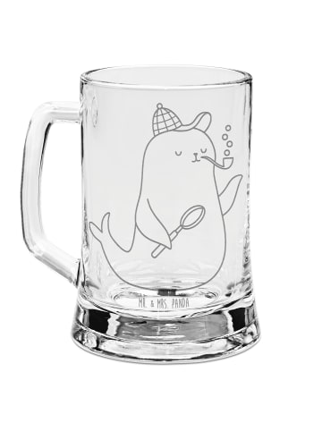 Mr. & Mrs. Panda Bierkrug Robbe Sherlock ohne Spruch in Transparent