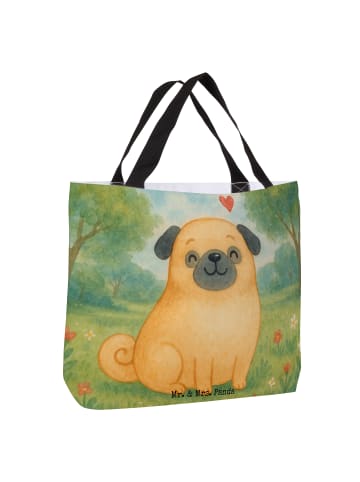 Mr. & Mrs. Panda Strandtasche Mops Design ohne Spruch in Weiß