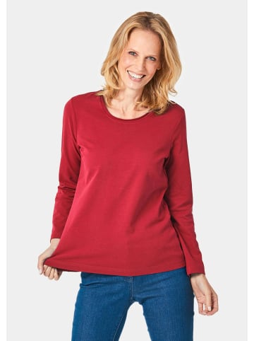 GOLDNER Shirt T-Shirt mit Rundhals in dunkelrot