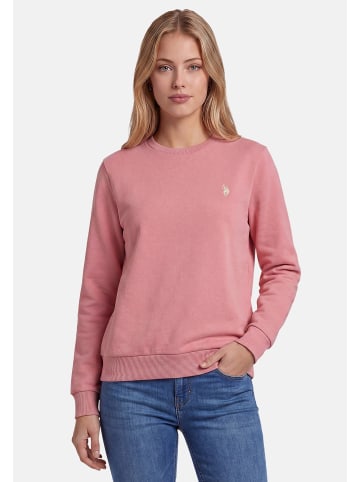 U.S. Polo Assn. Pullover USZoee – Damen Sweatshirt mit Rundhalsausschnitt in Darkrose-Beige