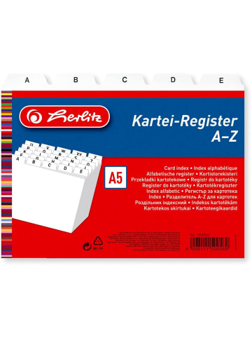 Herlitz Leitregister A-Z A5quer PP 25-teilig weiß